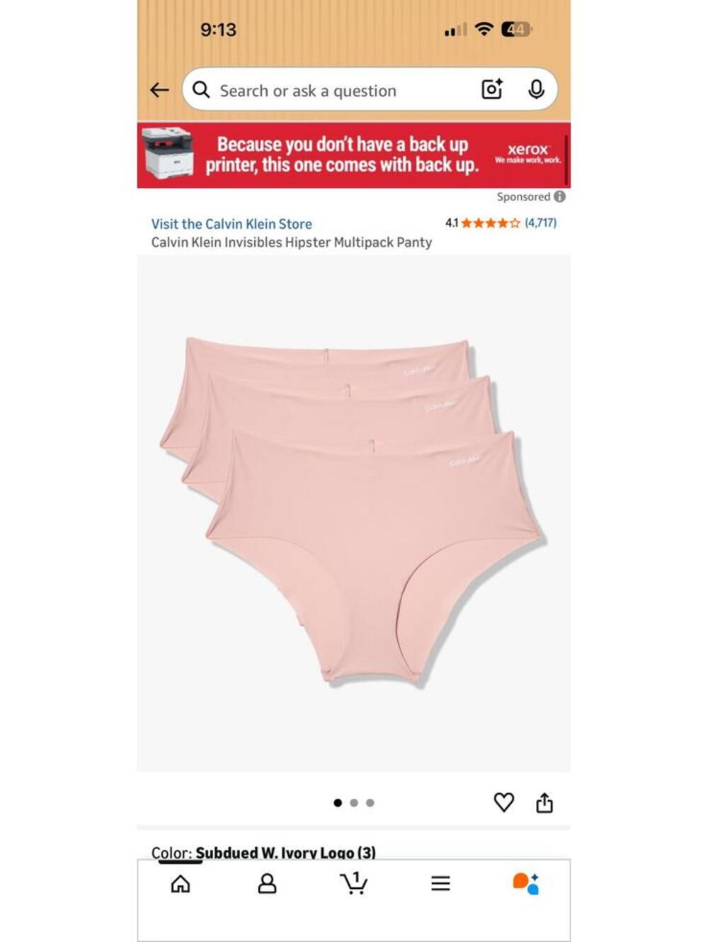 Calvin Klein Invisibles Hipster Multipack Panty - Subdued W. Ivory Logo